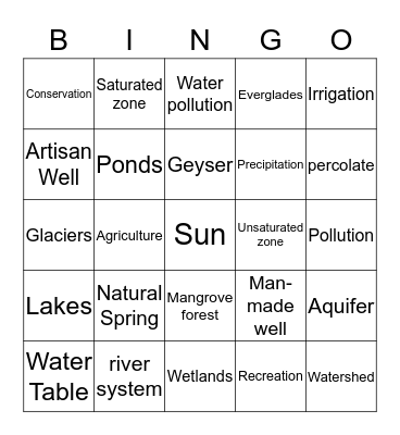 Freshwater Bingo Card
