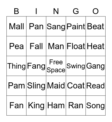 Welded Sounds and Vowel Teams Bingo Card