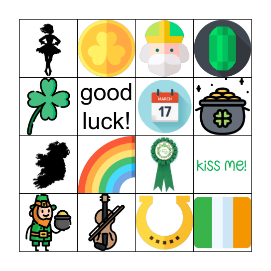 Saint Patrick's Day Bingo Card