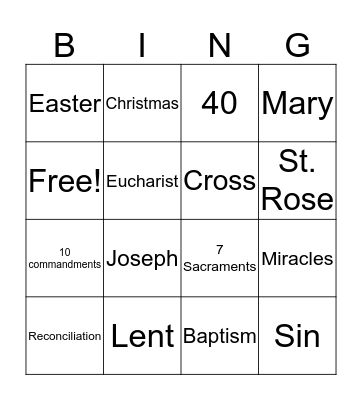 Review Bingo Card