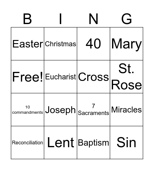 Review Bingo Card