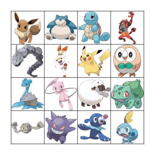 Pokemon BinGO Card