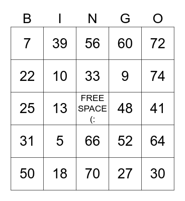 Bingo Card