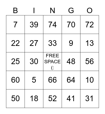 ANA'S BINGO Card