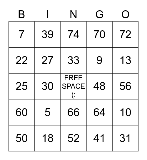 ANA'S BINGO Card