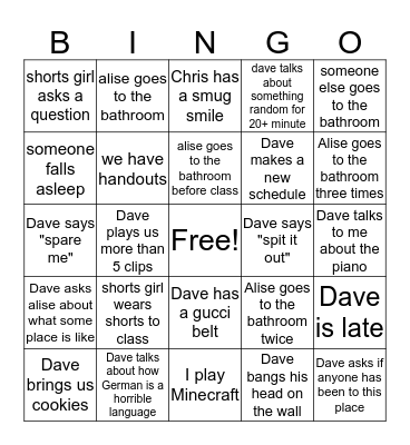 daveééé Bingo Card