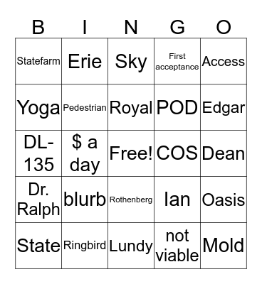 Leads  Bingo Card