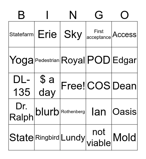 Leads  Bingo Card