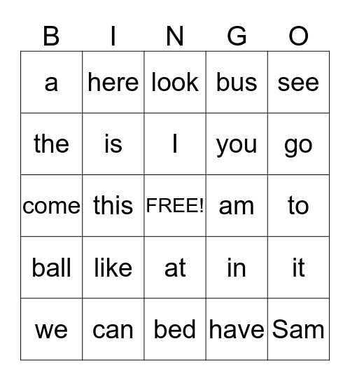 2nd Six Weeks Bingo Card