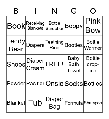 BABY Bingo Card