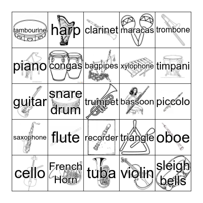 Instrument BINGO Card