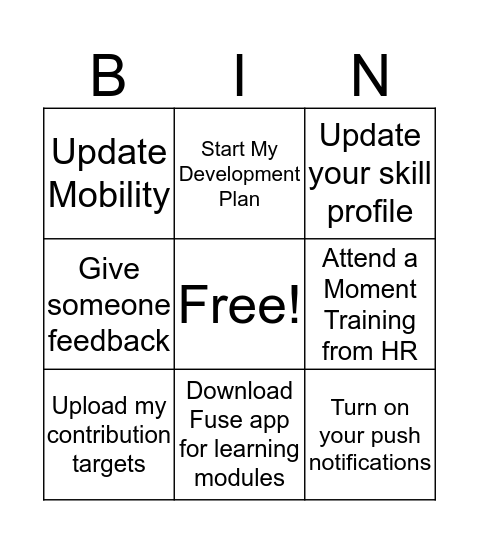 MOMENT Bingo Card