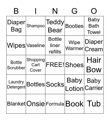 BABY Bingo Card