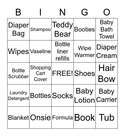 BABY Bingo Card