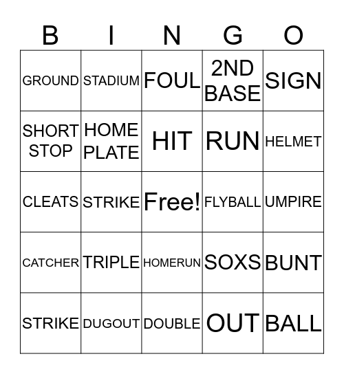 Rookie Baby Bingo Card
