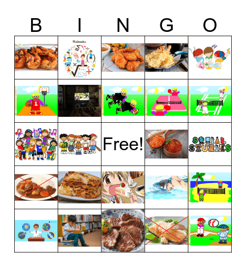 Likes and Favorites Bingo Card