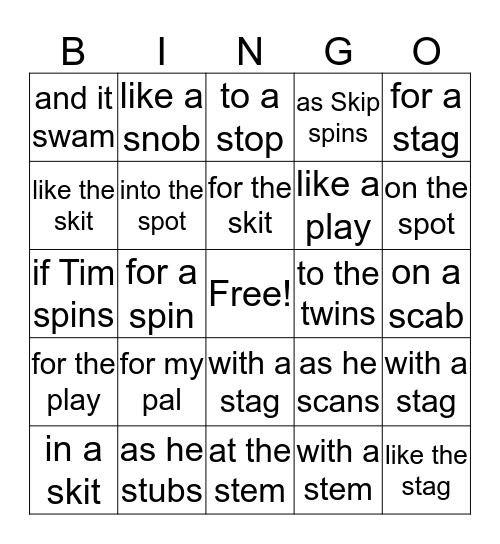 3.1 Phrases Bingo Card