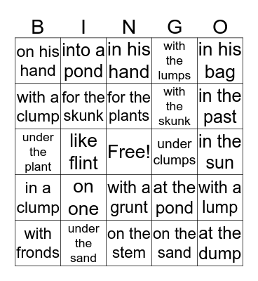 3.7 Phrases Bingo Card