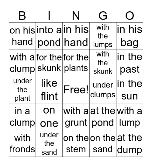 3.7 Phrases Bingo Card