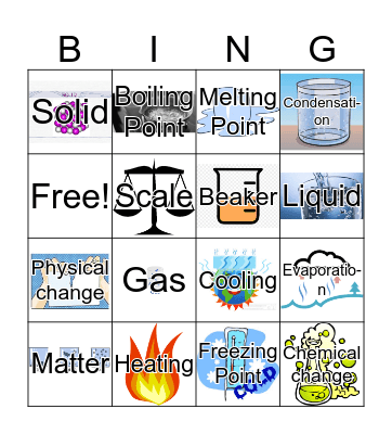 States of Matter Bingo Card