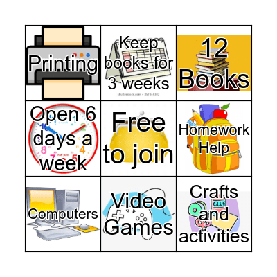 Library Bingo Card