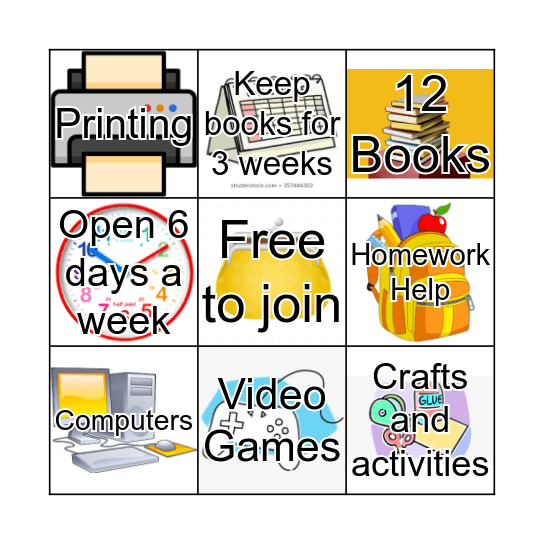 Library Bingo Card