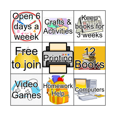 Library Bingo Card