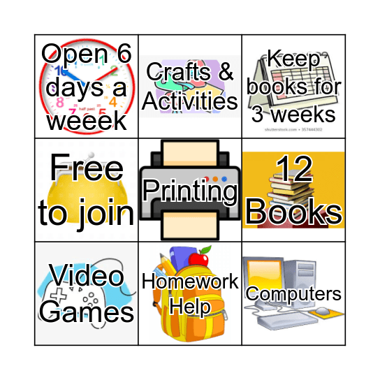 Library Bingo Card