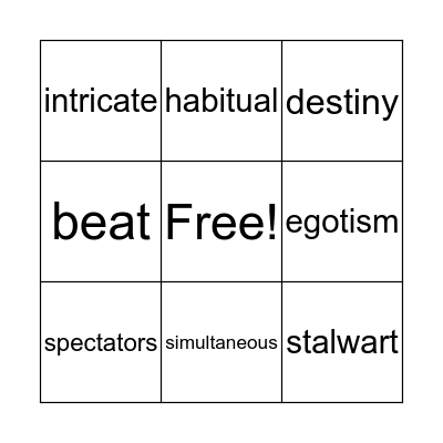 After Twenty Years Bingo Card