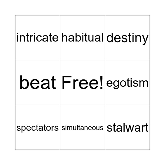 After Twenty Years Bingo Card