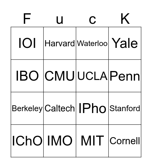 Smash Bingo Card