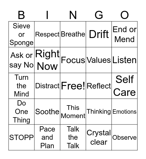 The Decider Bingo Card
