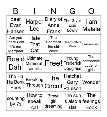 Books for Bingo Card