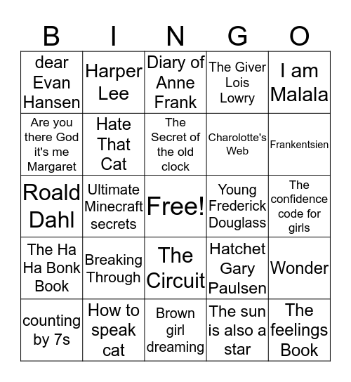 Books for Bingo Card