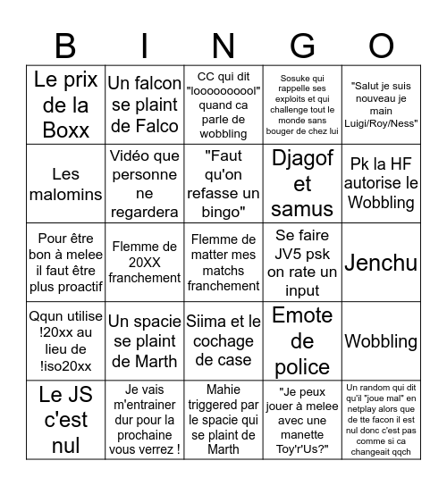 Bingo LFM 2020 Bingo Card