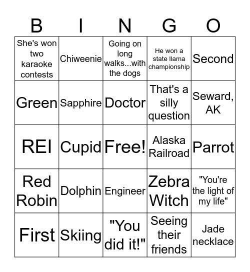 Mackenzie and Cody Wedding Shower 2020 Bingo Card