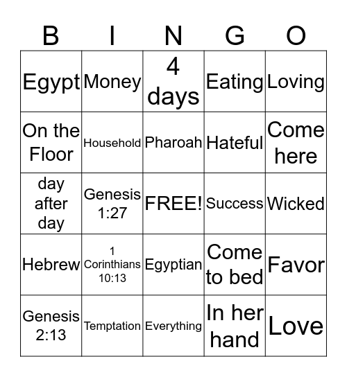 VBS BINGO Card