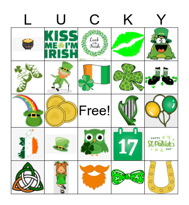 St. Patrick's Day Bingo Card