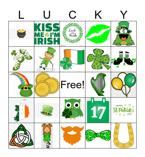 St. Patrick's Day Bingo Card