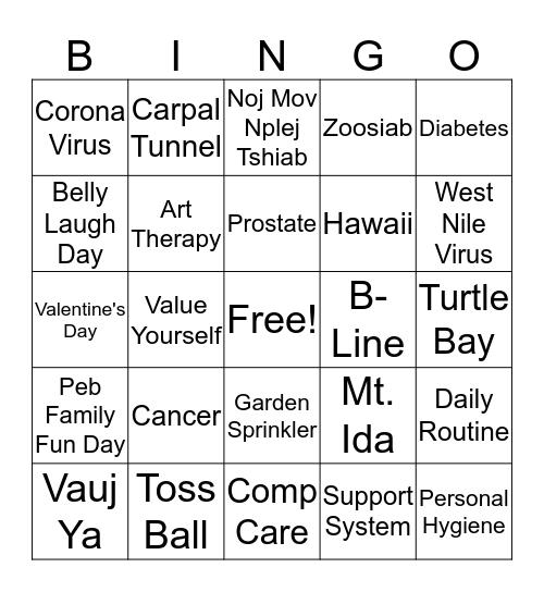 Zoosiab Bingo Card