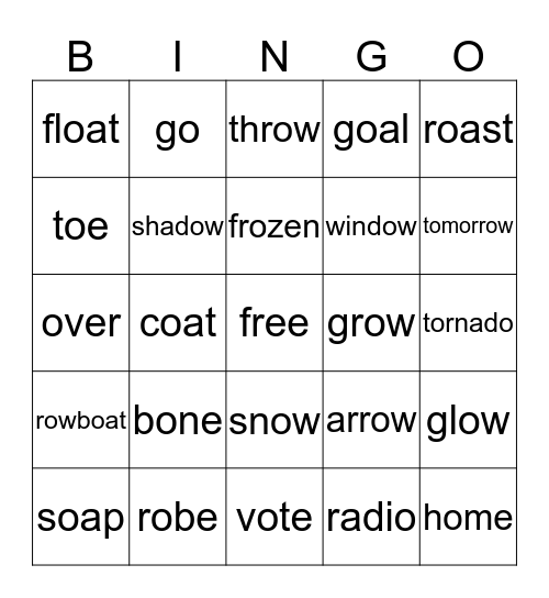 long o BINGO Card