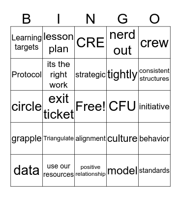Superintendent's Conference day Bingo Card