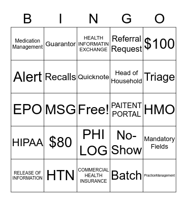 FOO Bingo Card