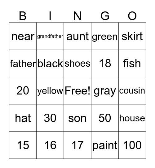 ASL Bingo Card