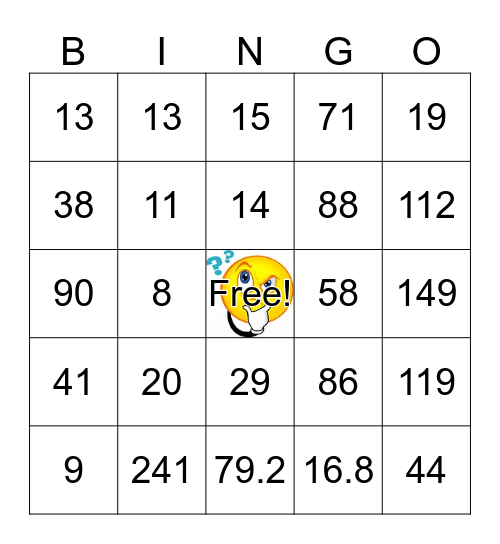 Circle Review Bingo Card