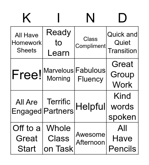 We are Mindful! Bingo Card