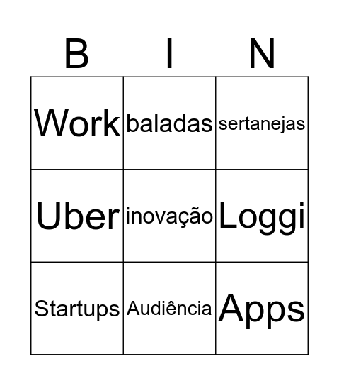 VM bingo Card
