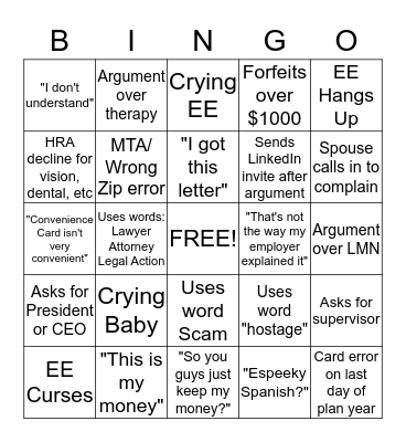 MSR Bingo Card