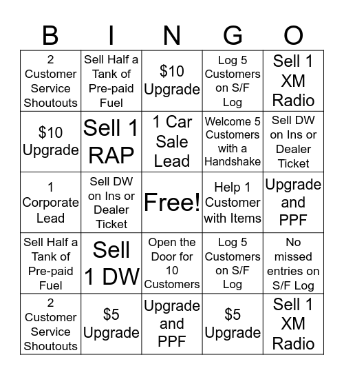 Enterprise Bingo Card