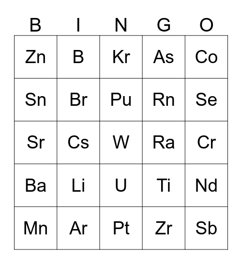 Ele"mint" Bingo Challenge Set Bingo Card